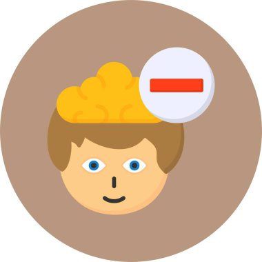 İnsan kafası simgesi, vektör illüstrasyonu basit tasarım