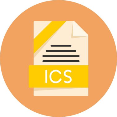 ICS file format icon vector illustration     clipart