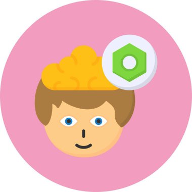 İnsan kafası simgesi, vektör illüstrasyonu basit tasarım