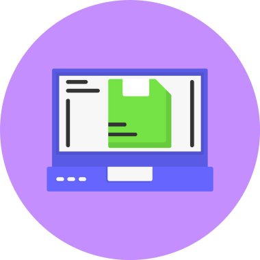 dizüstü bilgisayar simgesi, vektör illüstrasyonu basit tasarım