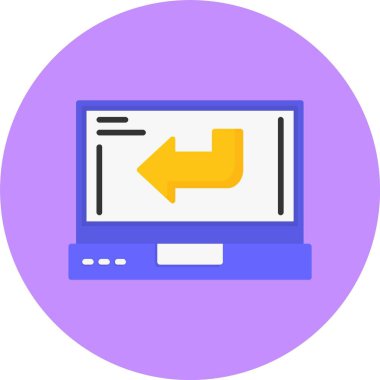 dizüstü bilgisayar simgesi, vektör illüstrasyonu basit tasarım