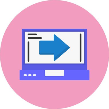 dizüstü bilgisayar simgesi, vektör illüstrasyonu basit tasarım