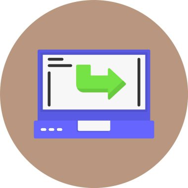 dizüstü bilgisayar simgesi, vektör illüstrasyonu basit tasarım