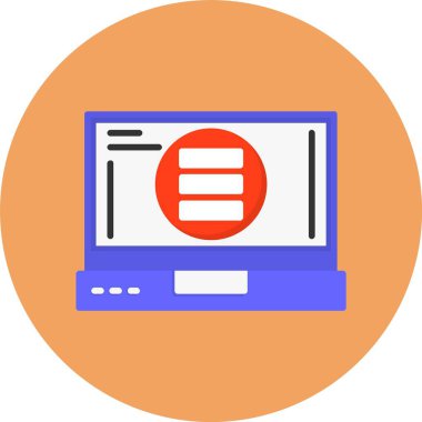 Web Menü Simgesi. Web Düğmesi kavramı. Vektör İllüstrasyonu. Düz Tasarım Biçimi