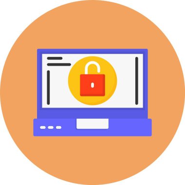 Düz simge, vektör illüstrasyonunu aç