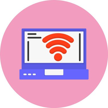 Kablosuz ağ simgesi. Ana hatlı vektör çizimi. kablosuz 