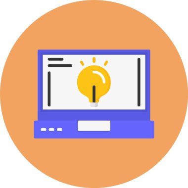 Ampul fikri. Web simgesi basit illüstrasyon