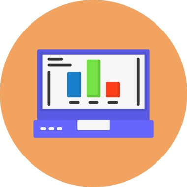 analitik grafik ikon vektör illüstrasyonu 