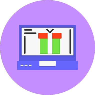 Şimdiki kutu simgesi. vektör illüstrasyonu 