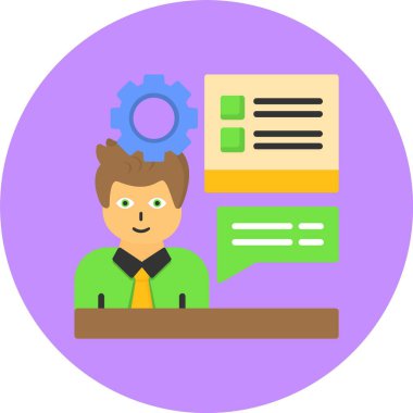 Eğitim Oturumu simgesi vektör illüstrasyon tasarımı