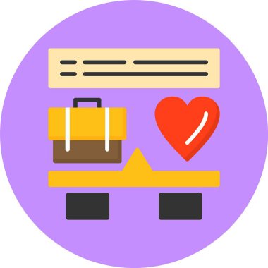 İş-Yaşam Dengesi ikon vektör illüstrasyon tasarımı