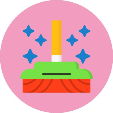 süpürge simgesi vektör illüstrasyonu 