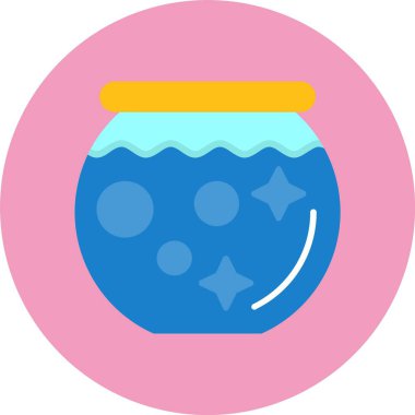 Fishbowl ikon vektör illüstrasyonu 