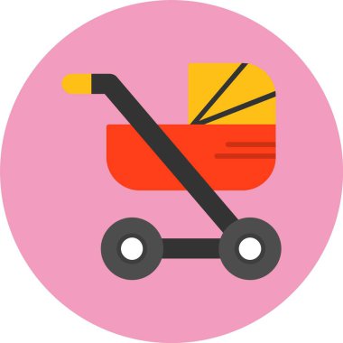 Stroller basit simge vektör çizimi