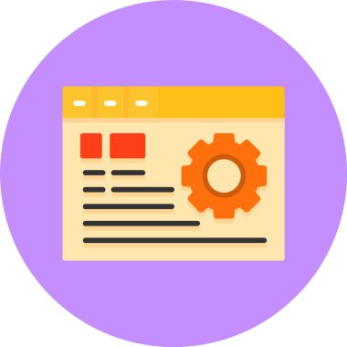 Web ayarı simgesi, vektör illüstrasyonu basit tasarım