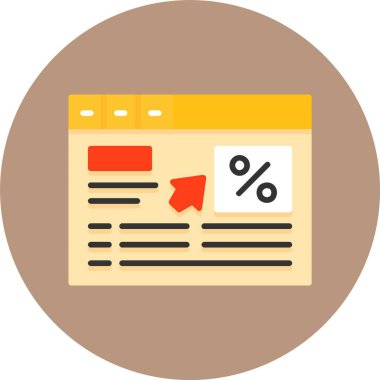 Oranı tıkla. Web simgesi basit illüstrasyon                                     