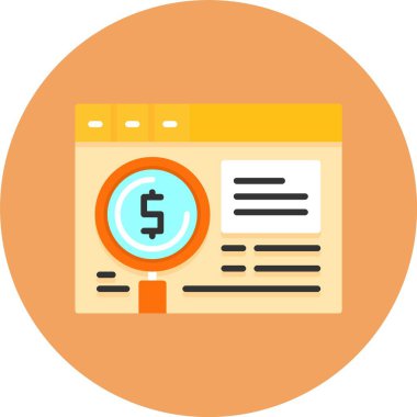 Büyütme cam simgesi vektör illüstrasyonu