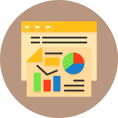 Veri Analizi Simgesi, Grafik Simgesi, Sunum Simgesi. Pictogram Simgesi. Mobil Uygulama. Basit Düz Metro Tasarım Tarzı. Taslak Simgesi. Düz Tasarım Tarzı. Vektör İllüstrasyonu