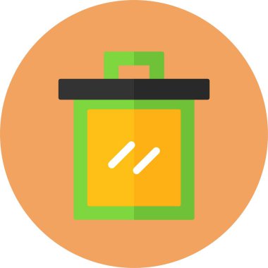 Çöp kutusu veya sepeti çöp simgesi ile geri dönüşüm işareti beyaz arkaplanda izole