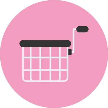 Derin fritöz ağ simgesi, basit vektör illüstrasyonu 