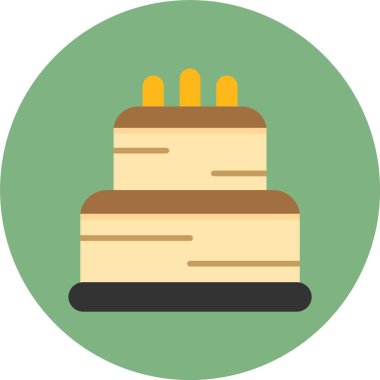 kek düz simgesi, vektör illüstrasyonu