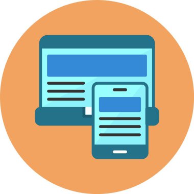 Tepkili tasarım web simgesi, basit vektör illüstrasyonu