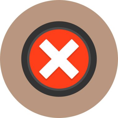 Crossmark web simgesi, basit vektör illüstrasyonu