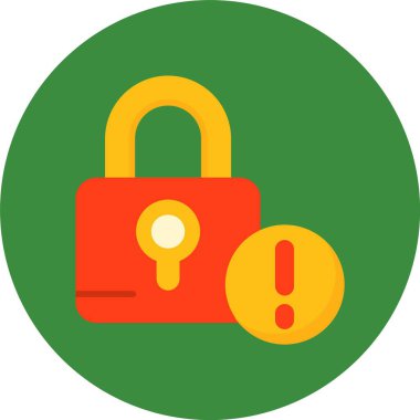 Düz Vektör Simgesi Tasarımı Kilitle