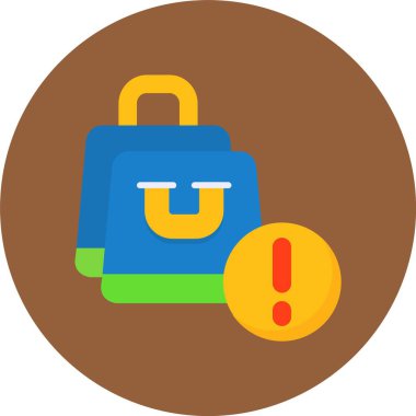 Alışveriş poşeti simgesi, vektör illüstrasyonu  