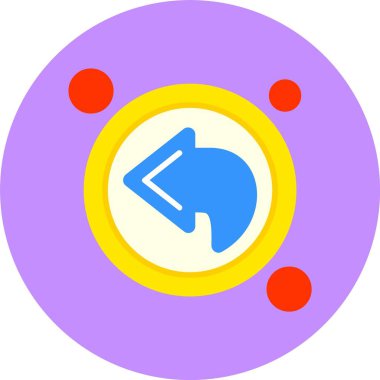 Geri Düğme Web simgesi, vektör illüstrasyonu              