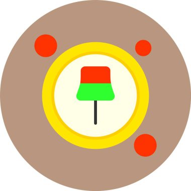 Pin Düğmesi Web simgesi, vektör illüstrasyonu              