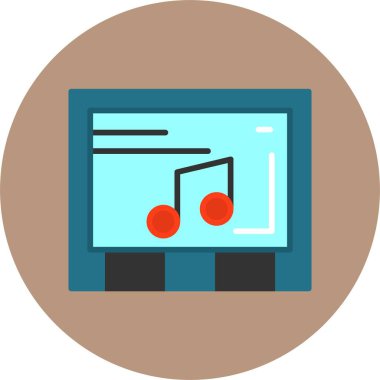 müzik çalar ikon vektör illüstrasyonu