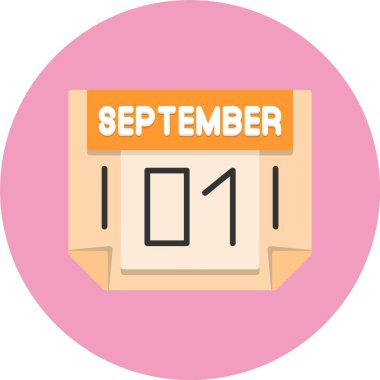 01 Eylül tarihli simge vektör illüstrasyonu 