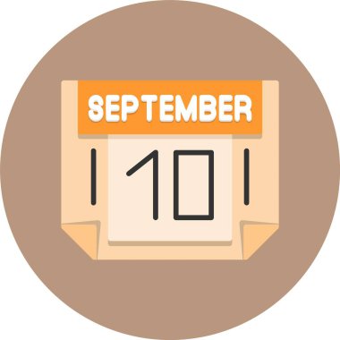 10 Eylül web simgesi, basit vektör illüstrasyonu