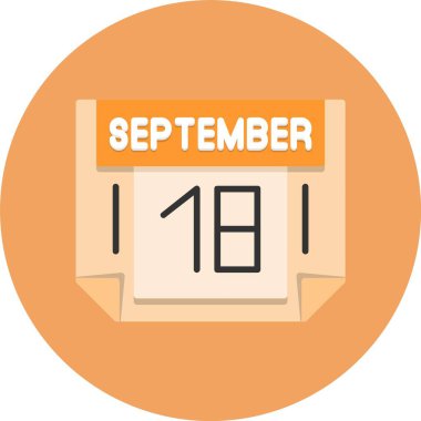 18 Eylül web simgesi, basit vektör illüstrasyonu