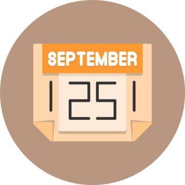 25 Eylül web simgesi, basit vektör illüstrasyonu