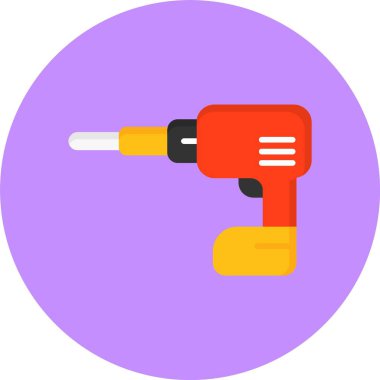 Güç matkabı. Web simgesi basit illüstrasyon