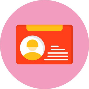 Kimlik kartı simgesi, vektör illüstrasyonu basit tasarım