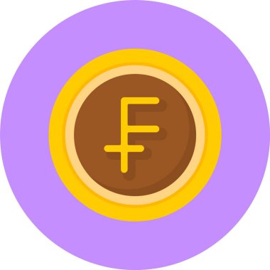 İsviçre Frangı web simgesi vektör illüstrasyonu