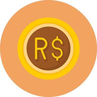 Brezilya Real web simgesi vektör illüstrasyonu