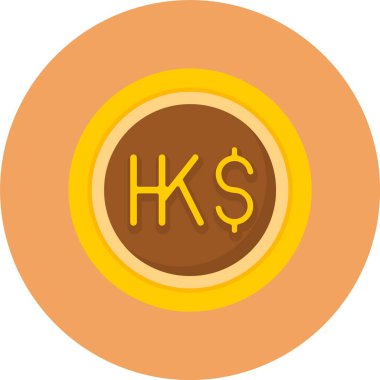 Hong Kong Dolar web simgesi vektör illüstrasyonu