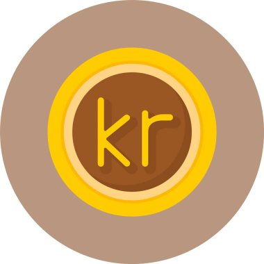 Norveç Kronu web simgesi vektör illüstrasyonuName