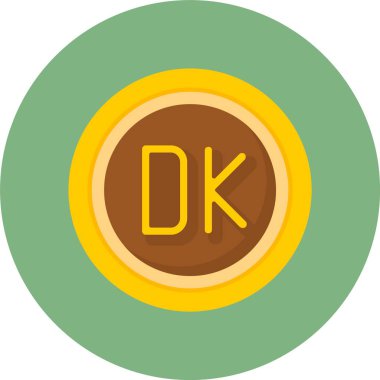 Danish Krone  web icon vector illustration  clipart