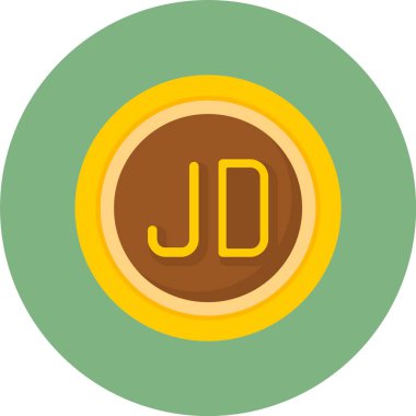Ürdün Dinar web simgesi vektör illüstrasyonu