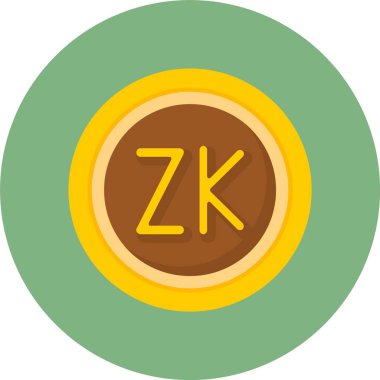 Zambiya Kwacha web simgesi vektör illüstrasyonu