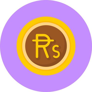  Mauritian Rupi web simgesi vektör illüstrasyonu