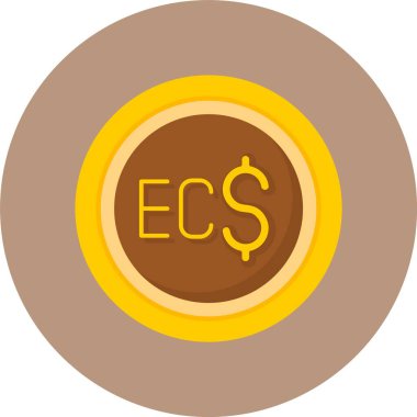 Doğu Karayip Doları ikon vektör illüstrasyonu 