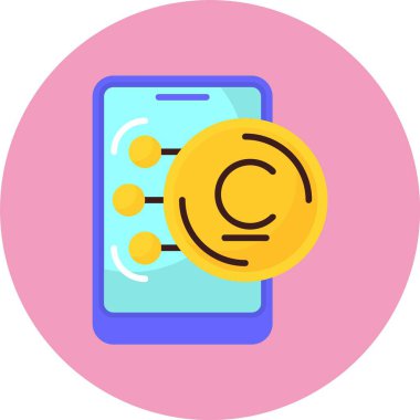 Kırgızistan Som ikon vektör illüstrasyonu