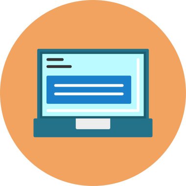 dizüstü bilgisayar simgesi, vektör illüstrasyonu basit tasarım