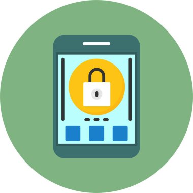 Düz Vektör Simgesi Tasarımı Kilitle